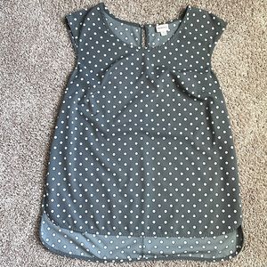 Merona Gray Polka Dot Top